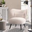 Armchair Lounge Chair With Lumbar Pillow Wingback Velvet Beige Carousel 1