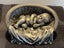 Signed J Tupton - Sleeping Baby in Basket - Pewter Finish Carousel 1