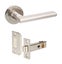 Zanda Epic Door Lever Handle on Round Rose Brushed Nickel Carousel 1