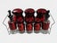 Spice Rack Stand Condiments 8Pcs - Red Carousel 1
