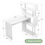 Computer Desk Home Office Desk Study Table with 4 Tier Bookshelf White Carousel 4