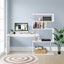 Computer Desk Home Office Desk Study Table with 4 Tier Bookshelf White Carousel 8
