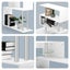 Computer Desk Home Office Desk Study Table with 4 Tier Bookshelf White Carousel 9
