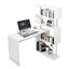 Computer Desk Home Office Desk Study Table with 4 Tier Bookshelf White Carousel 12