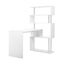 Computer Desk Home Office Desk Study Table with 4 Tier Bookshelf White Carousel 13