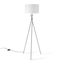 Sherwood Lighting Art Deco Tripod Floor Lamp - Polished Stainless Steel & White Carousel 3