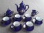 Blue & gold ceramic peacock tea set Carousel 1