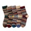 5 Pair Men's Thick Warmth Harajuku Retro Striped Nordic Wool Casual Socks Carousel 9