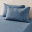 Dreamaker Jersey Luxe 100% Cotton Combo Fitted Sheet Set Denim King Single Bed Carousel 2