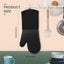 Extra Long Silicone Oven Mitts, Durable Heat Resistant Oven Gloves with Quilt Carousel 5