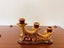 Vintage Blue Mountain Pottery Candelabra Carousel 1