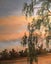 Amazing Old Landscape OIL PAINTING – SUNSET RIVER & TREES by RUBEN circa 1960s Carousel 5