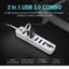 6 Port Usb Hub With Tf / Sd Card Reader High Speed Black Carousel 6