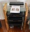 Custom Design - ‘ Milan ’ - Oak & Glass Hi-Fi Rack 5 Shelf Modular Stand Carousel 5