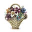 Rhinestone Flower Basket Brooch Party Pin Carousel 1