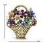 Rhinestone Flower Basket Brooch Party Pin Carousel 2