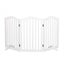 Wooden Pet Gate Dog Fence Safety Stair Barrier Security Door 3 Panels White Carousel 2