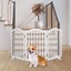 Wooden Pet Gate Dog Fence Safety Stair Barrier Security Door 3 Panels White Carousel 1