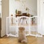 Wooden Pet Gate Dog Fence Safety Stair Barrier Security Door 3 Panels White Carousel 8