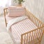 Dreamaker Baby Bask Washed Cotton Yarn Dyed Stripe Duvet Cover Set Coral Cot Carousel 3