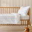 Dreamaker Baby Bask Washed Cotton Yarn Dyed Stripe Duvet Cover Set Sky Cot Carousel 1