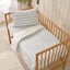 Dreamaker Baby Bask Washed Cotton Yarn Dyed Stripe Duvet Cover Set Sky Cot Carousel 3