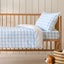 Dreamaker Baby Lola Washed Cotton Yarn Dyed Gingham Duvet Cover Set Sky Cot Carousel 1