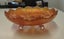 Vintage Fenton Carnival Glass Orange Holly Pattern Ruffled Edge Footed Bowl Carousel 6