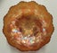 Vintage Fenton Carnival Glass Orange Holly Pattern Ruffled Edge Footed Bowl Carousel 1