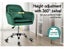Velvet Office Chair Fabric Armchair Computer Swivel Study Adult Kids-Green Carousel 2