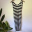 Boohoo Size 6 Black & White Striped Stretch-Knit Midi Dress Carousel 6