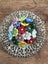 Vintage brooch with glass flowers Carousel 1