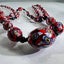 Vintage Murano Millefiori Glass Bead Necklace – Long Length, Vibrant Red & Black Carousel 1