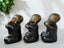 Shaolin Buddha Statue - Fibre Cement - Set of Three - Black & Gold Finish Carousel 3