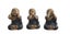 Shaolin Buddha Statue - Fibre Cement - Set of Three - Black & Gold Finish Carousel 1