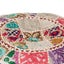 vidaXL Patchwork Pouffe Round Cotton Handmade 40x20 cm Beige Carousel 2