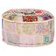 vidaXL Patchwork Pouffe Round Cotton Handmade 40x20 cm Beige Carousel 5