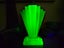 Large Bagley Uranium Glass Art Deco Vase A/F Carousel 2