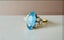 Elegant solid 9ct/9k yellow gold & blue topaz ring Carousel 5