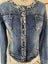 “THE ITALIAN CLOSET” COTTON DENIM JACKET, BLUE STONES & SILVER DETAIL, Sz L Carousel 3