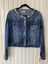 “THE ITALIAN CLOSET” COTTON DENIM JACKET, BLUE STONES & SILVER DETAIL, Sz L Carousel 15