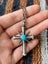 Vintage Navajo Sterling Silver Cross Turquoise Pendant Necklace Carousel 2