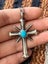 Vintage Navajo Sterling Silver Cross Turquoise Pendant Necklace Carousel 3