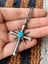 Vintage Navajo Sterling Silver Cross Turquoise Pendant Necklace Carousel 4