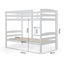 Kingston Slumber Single Bunk Bed Frame Solid Pine 2-In-1 Modular Design White Carousel 2