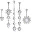 Dangle Belly Button Rings 5 PCS Set Carousel 1