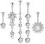 Dangle Belly Button Rings 5 PCS Set Carousel 1