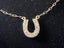 Vintage Solid 14ct Yellow Gold Horseshoe Necklace with Sparkling Stones, 47.5 cm Carousel 3