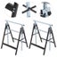 2X Telescopic Folding Work Horse Trestle Saw Adjustable Height Stand Tool Steel Carousel 6