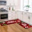 Christmas Kitchen Rugs Sets of 2 Gift Merry Christmas Floor Mats Ribbon Carousel 3